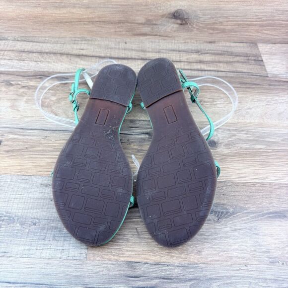 L.L.Bean T strap simple classic flat sandal kelly green womens size 7M L… - Picture 3 of 5